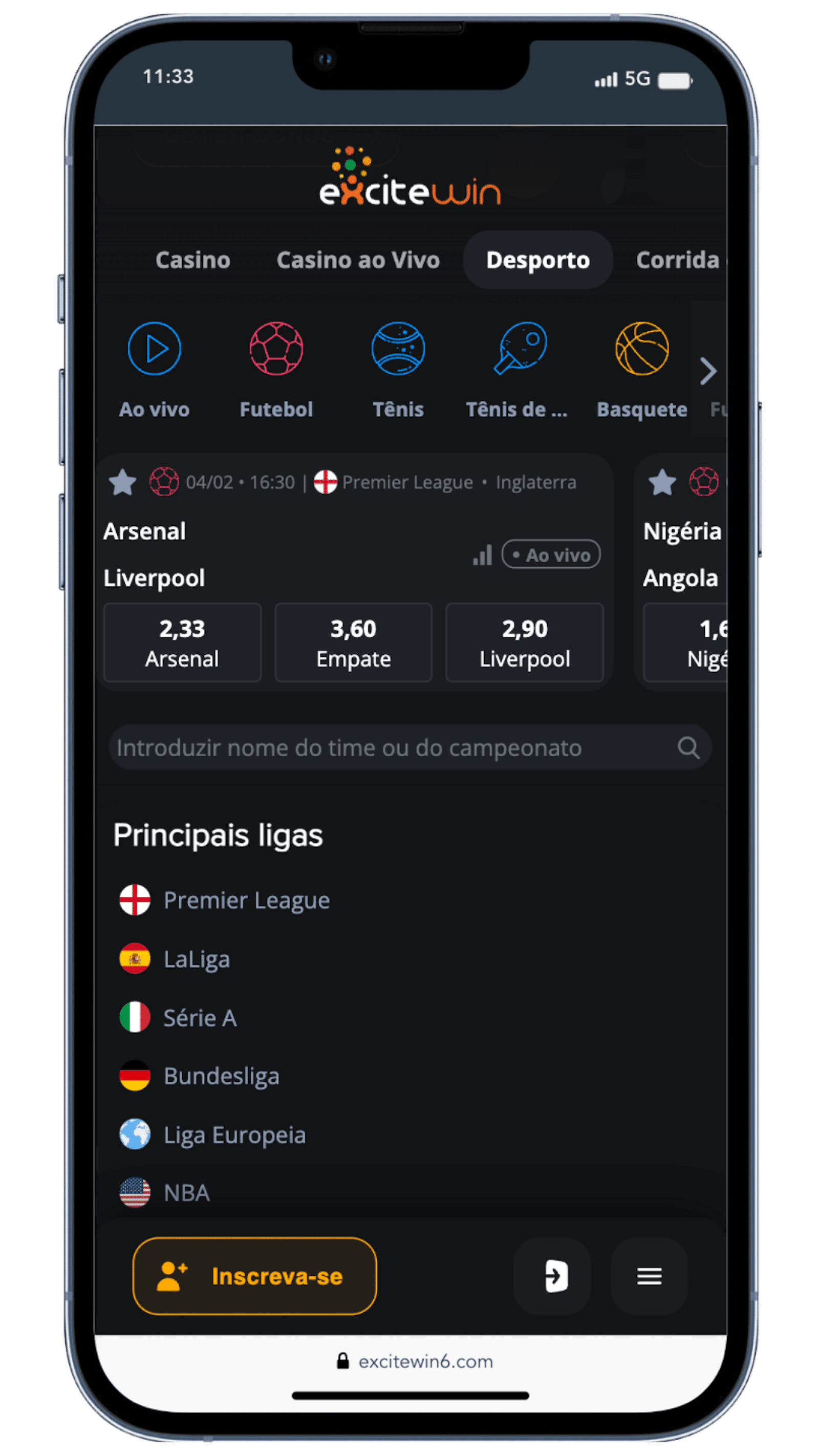 Apostas Desportivas na Excitewin