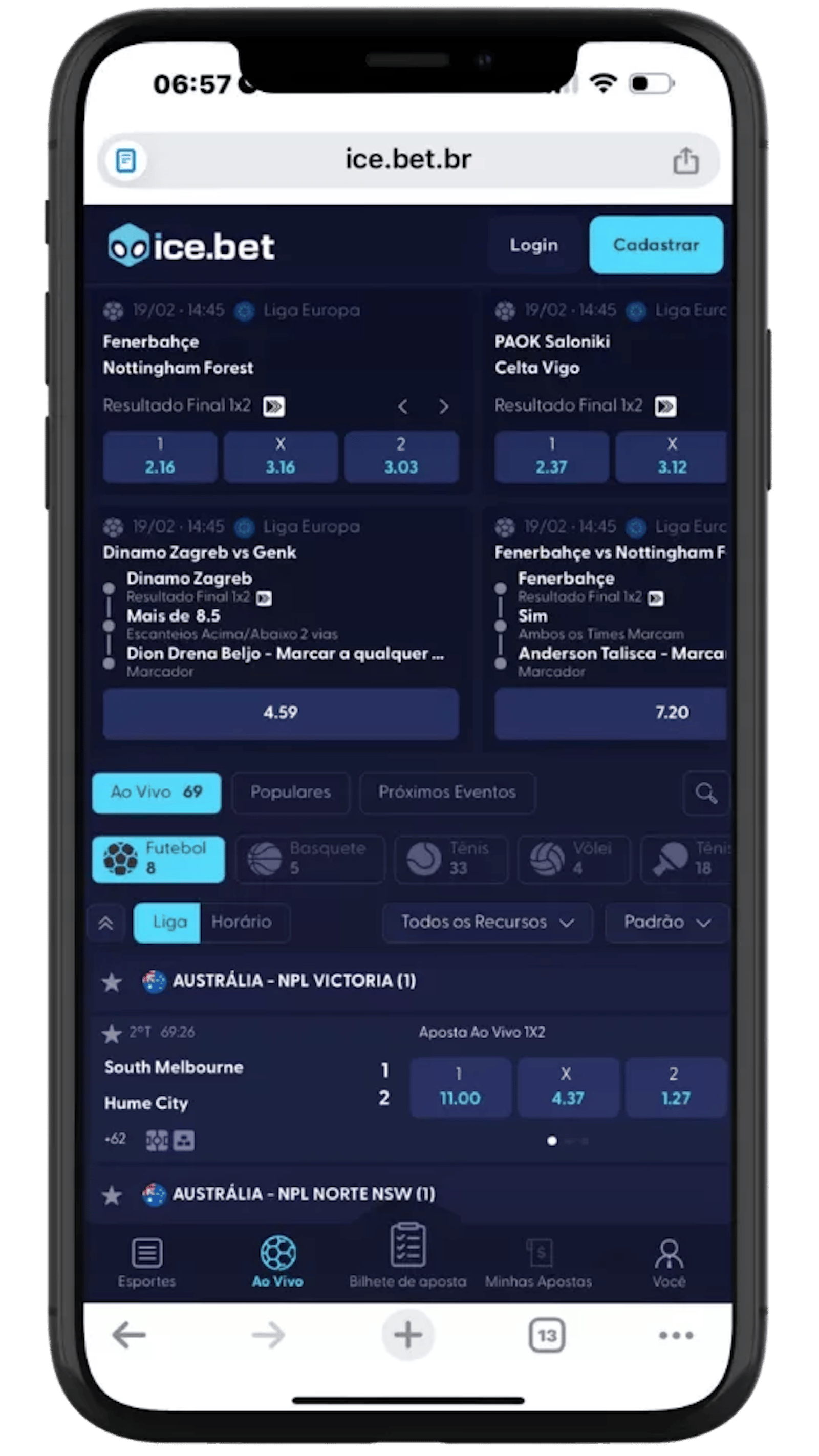 Apostas Esportivas na Ice Bet