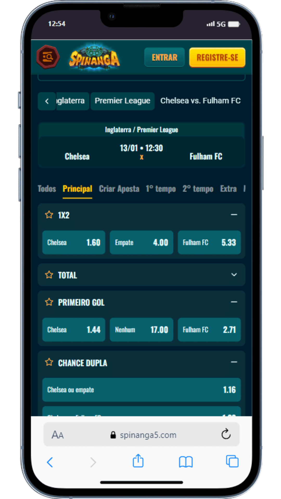 Apostas em Futebol na Spinanga