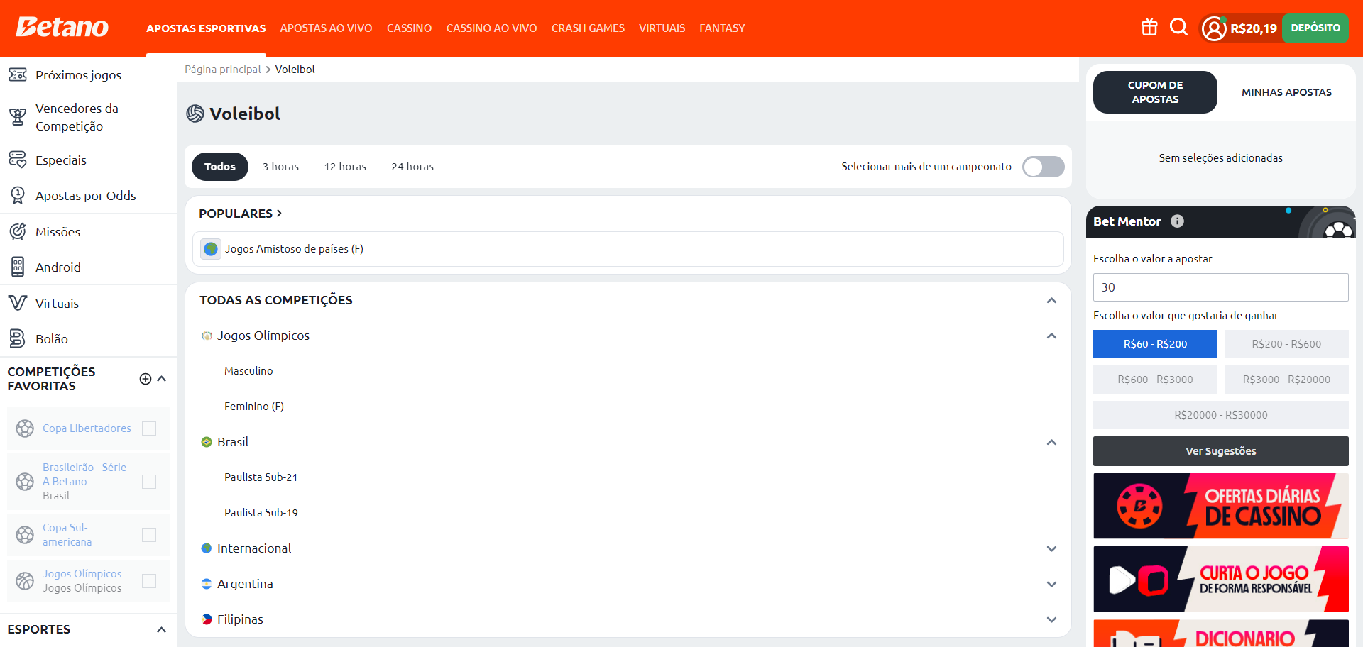 Betano Apostas em Volei