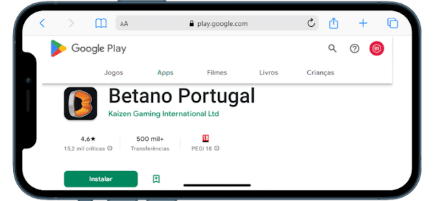 Betano Portugal disponivel na google play store