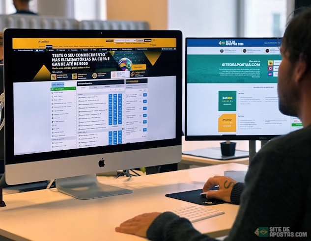 Imagem mostrando o especialista em apostas esportivas Enrico usando o site da Betfair