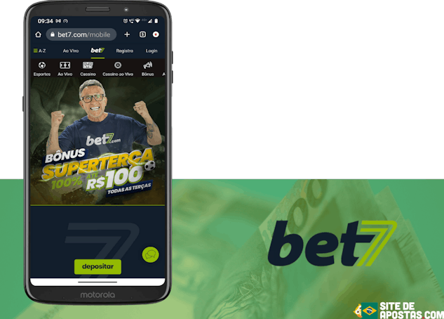 Celular com a pagina da promocao de recarga semanal da Bet7