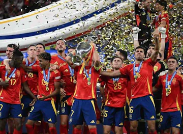 Espanha festejando o titulo da Eurocopa 2024