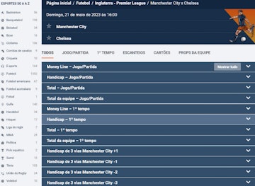 Esportes e mercados de apostas pinnacle