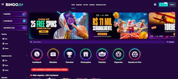 Homepage da Bingo Plus
