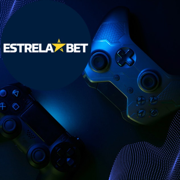 Ilustracao de controles de video game com a logo da Estrela Bet