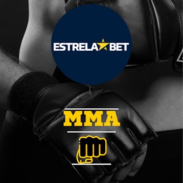 Ilustracao de luta MMA com a logo da Estrela Bet