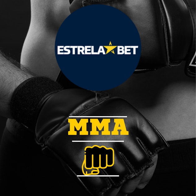 Ilustracao de luta MMA com a logo da Estrela Bet