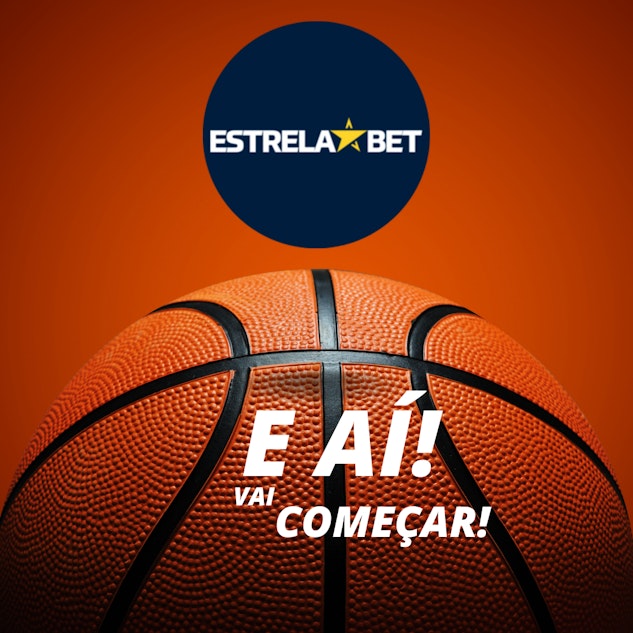 Ilustracao de uma bola de basquete com a logo da Estrela Bet