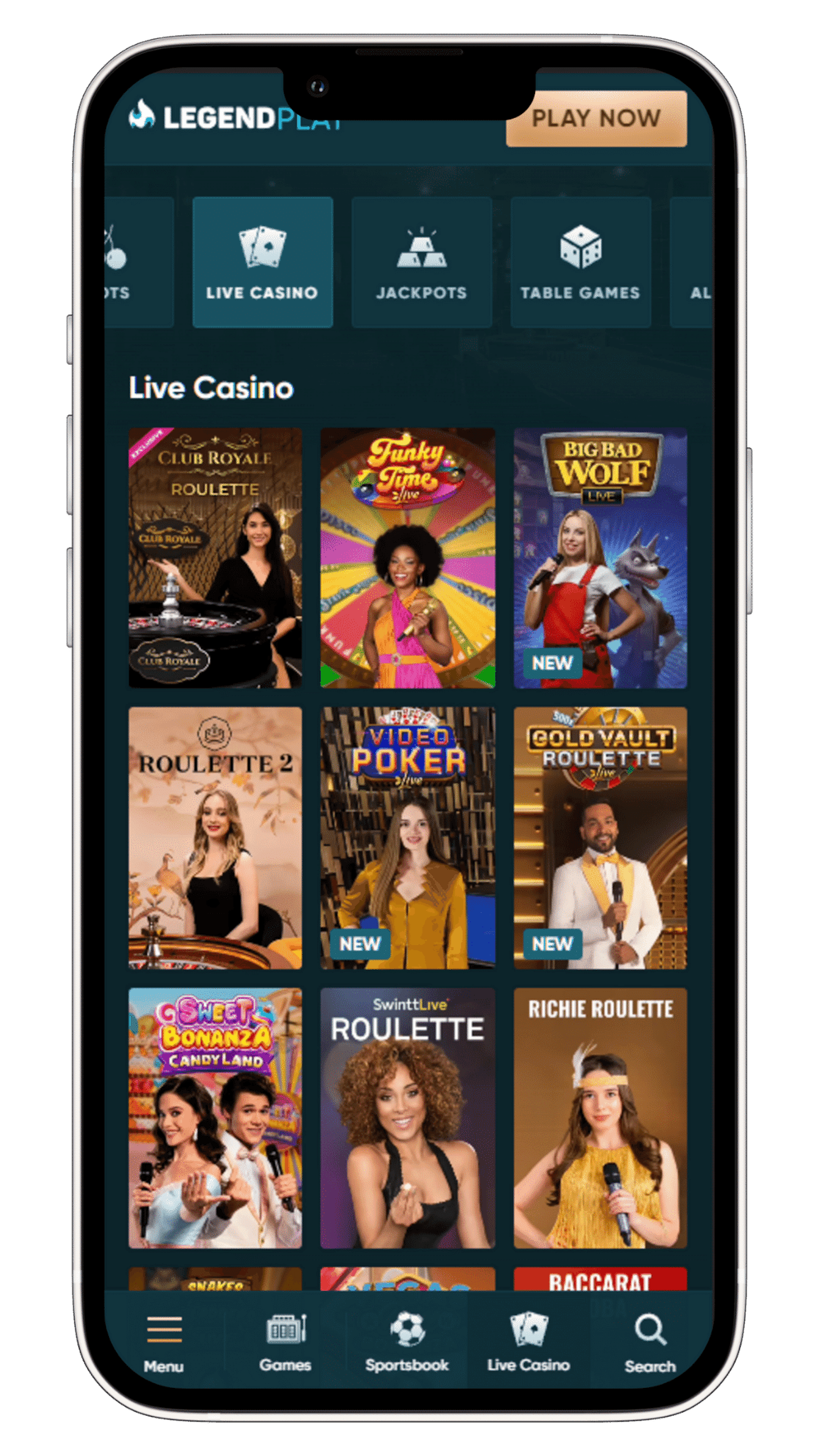 Legend Play Casino ao Vivo