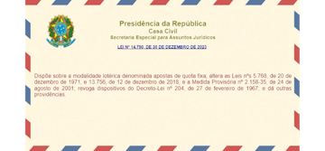 Lei n14790 apostas online Brasil