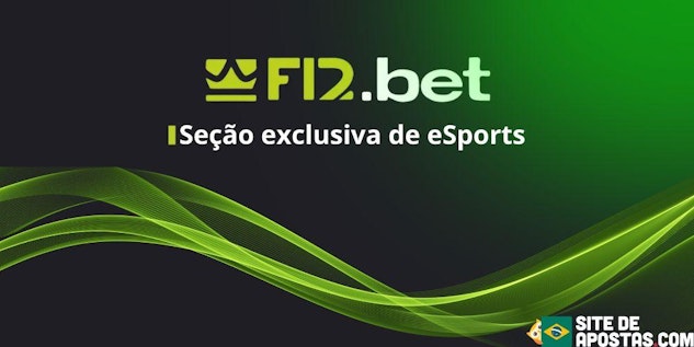 Logo da F12 Bet com faixas verdes onduladas