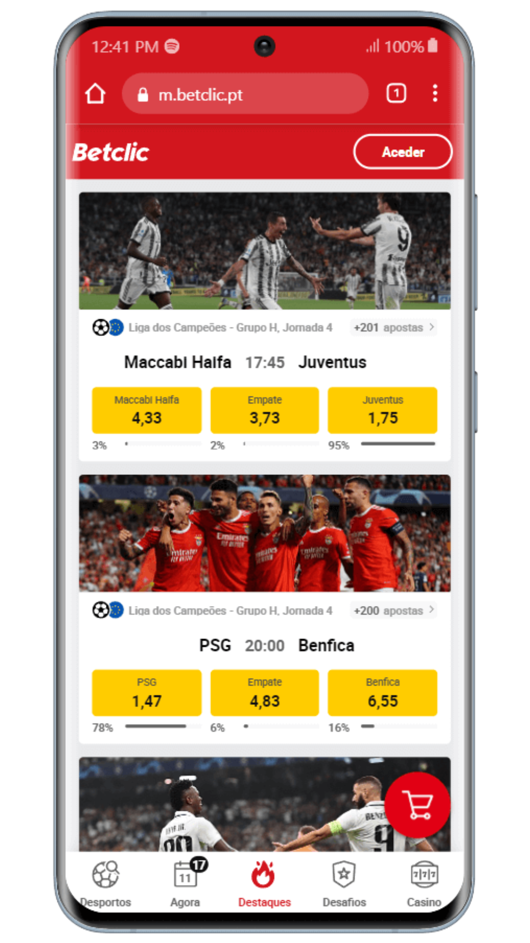 Pagina Inicial Betclic