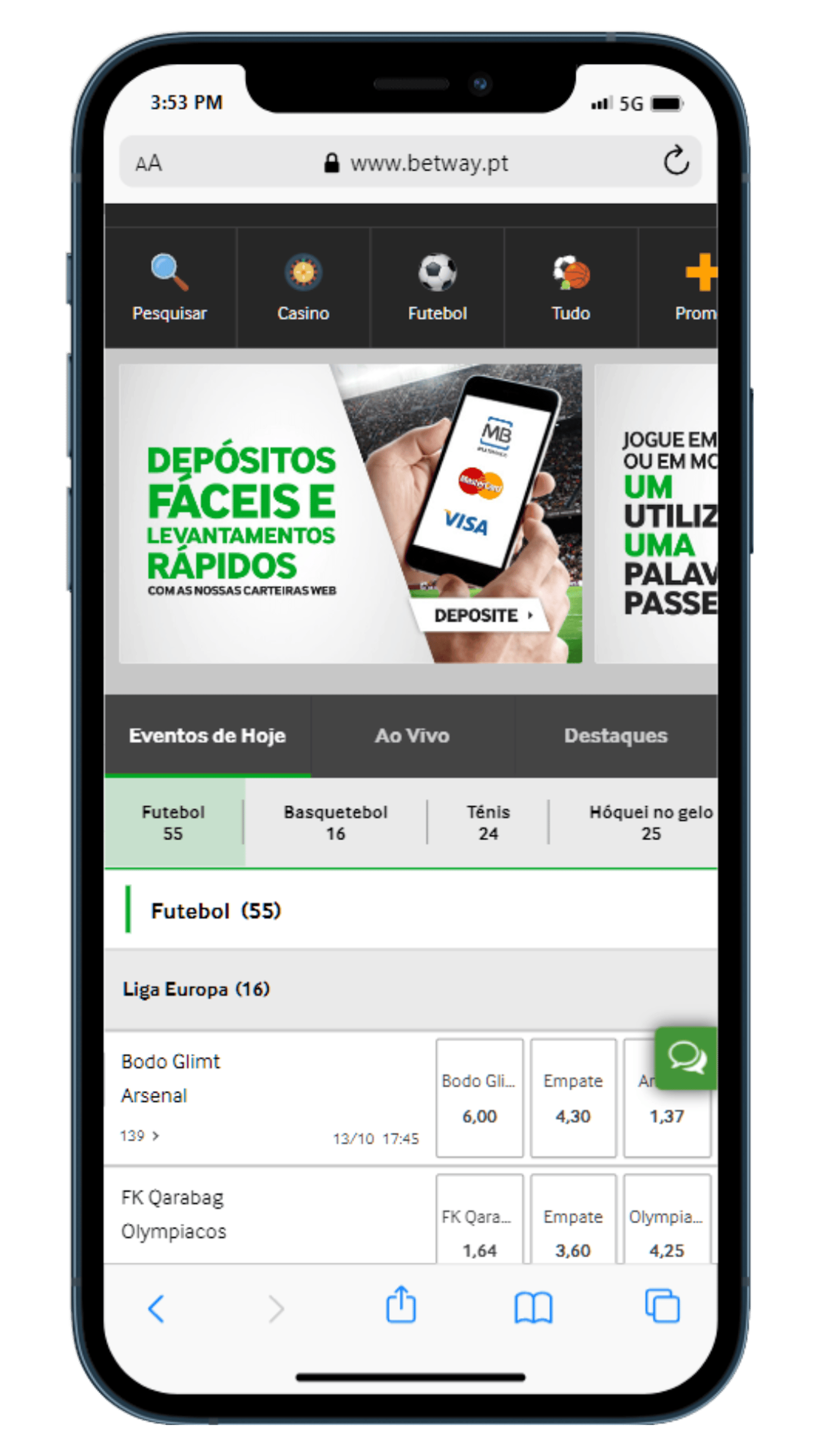 Pagina Inicial Betway