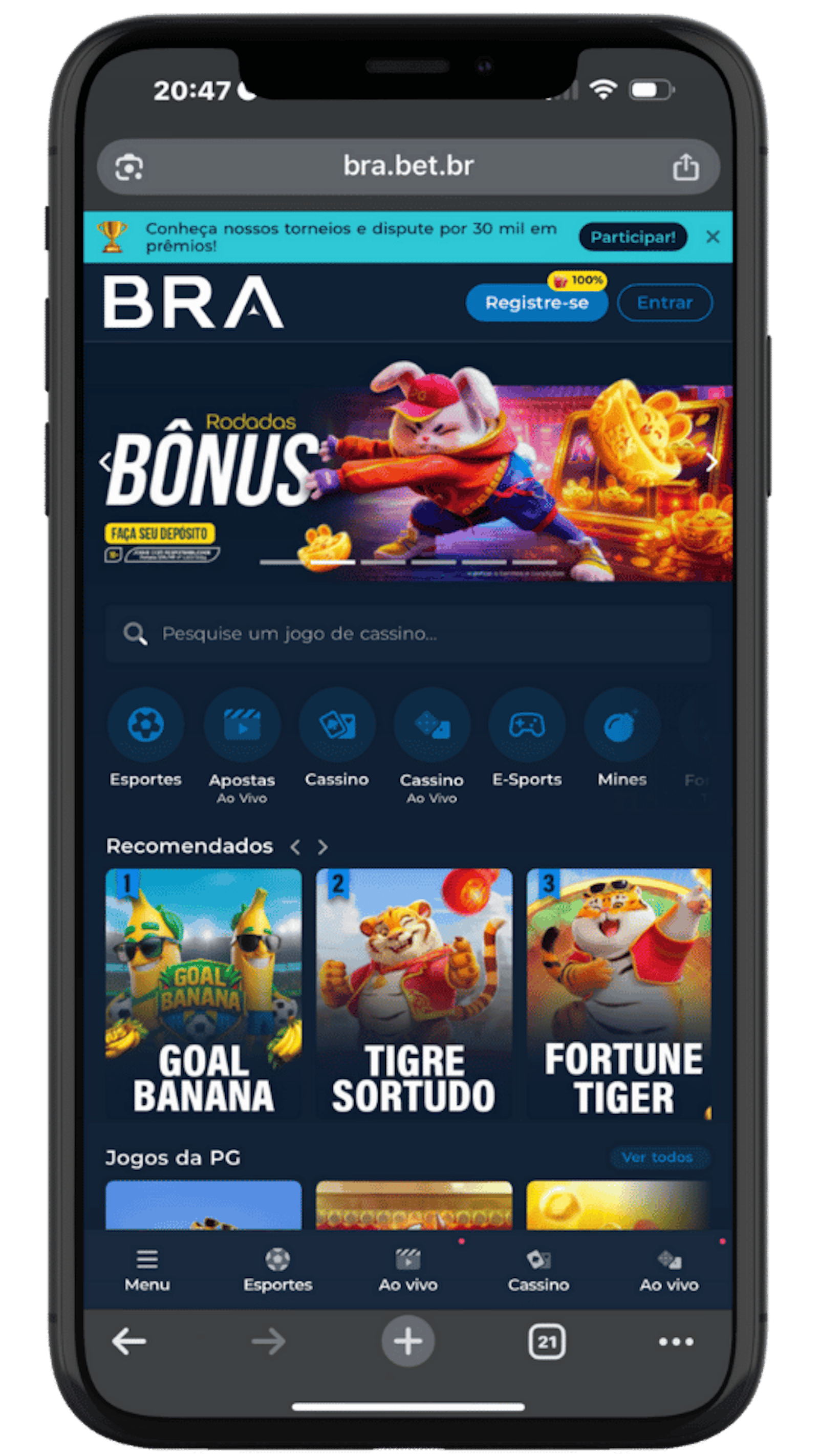 Pagina Inicial da Bra Bet