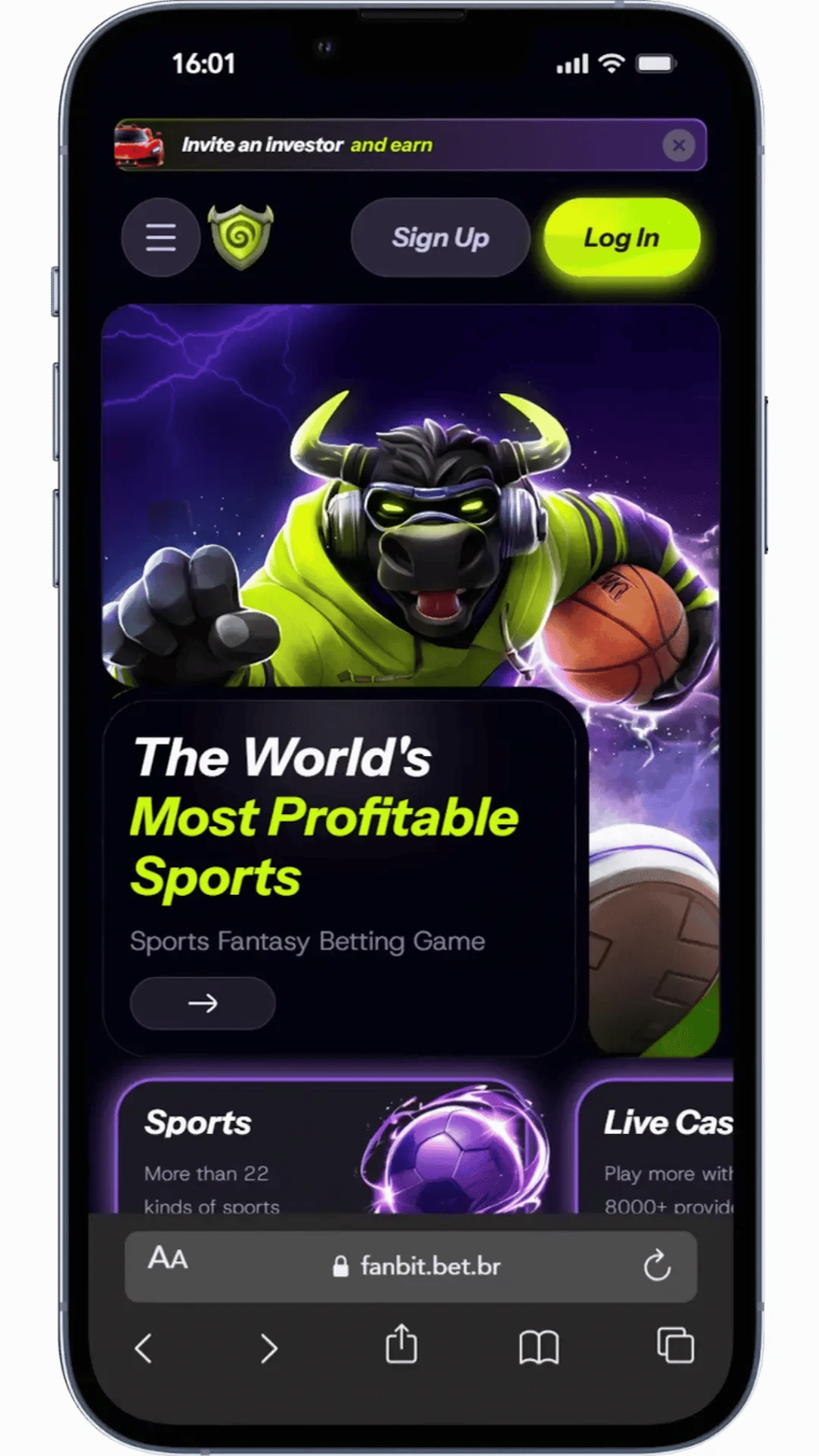 Pagina Inicial na Fanbit