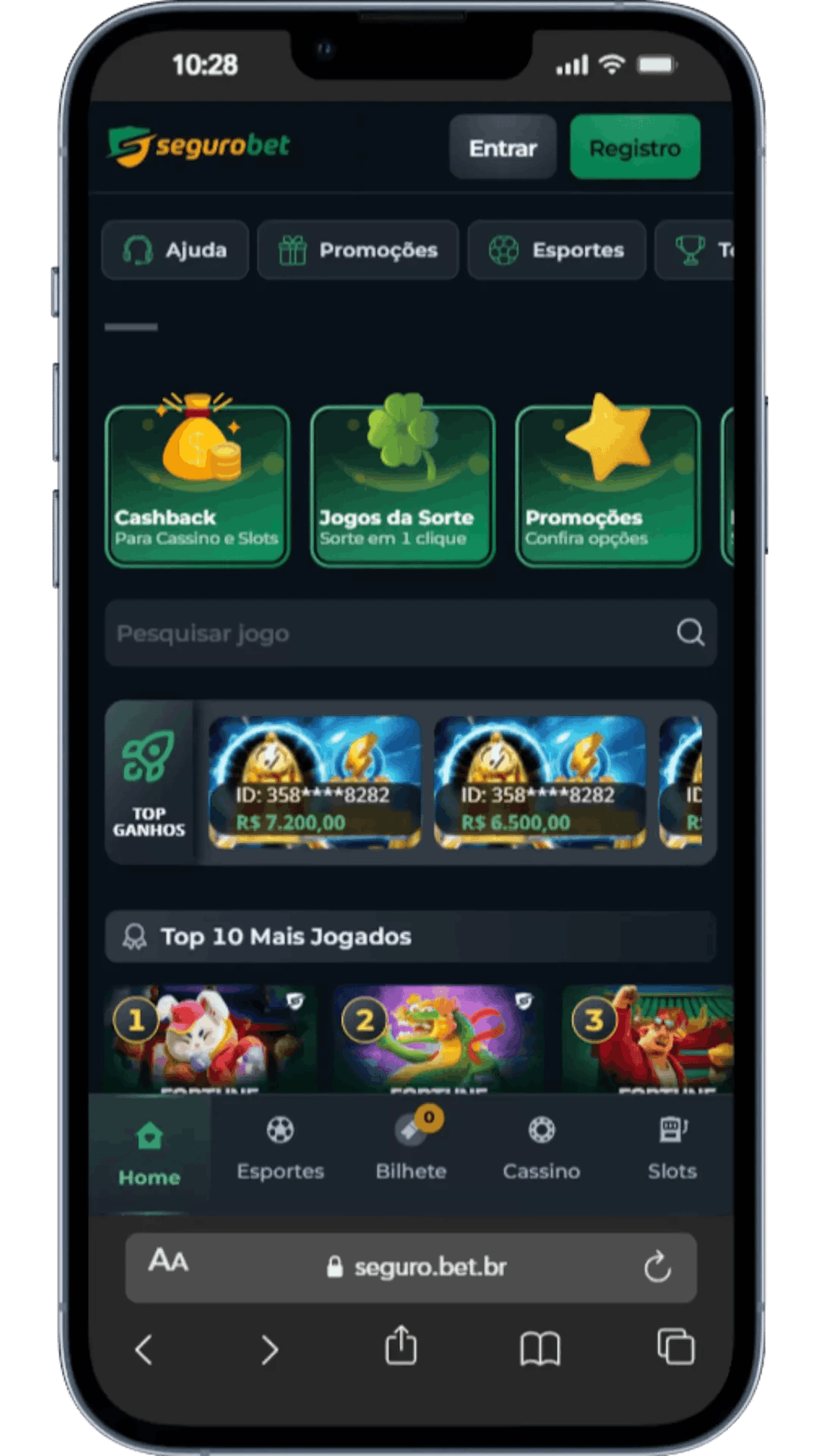 Pagina Inicial na Seguro Bet