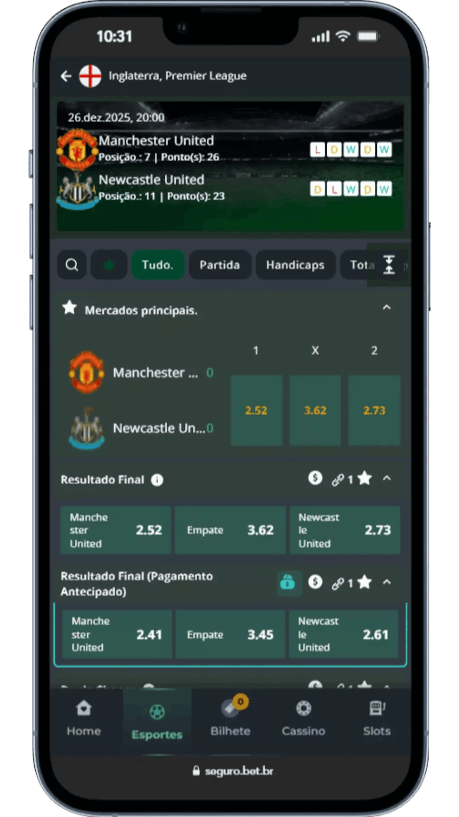 Pagina de Jogo na Seguro Bet
