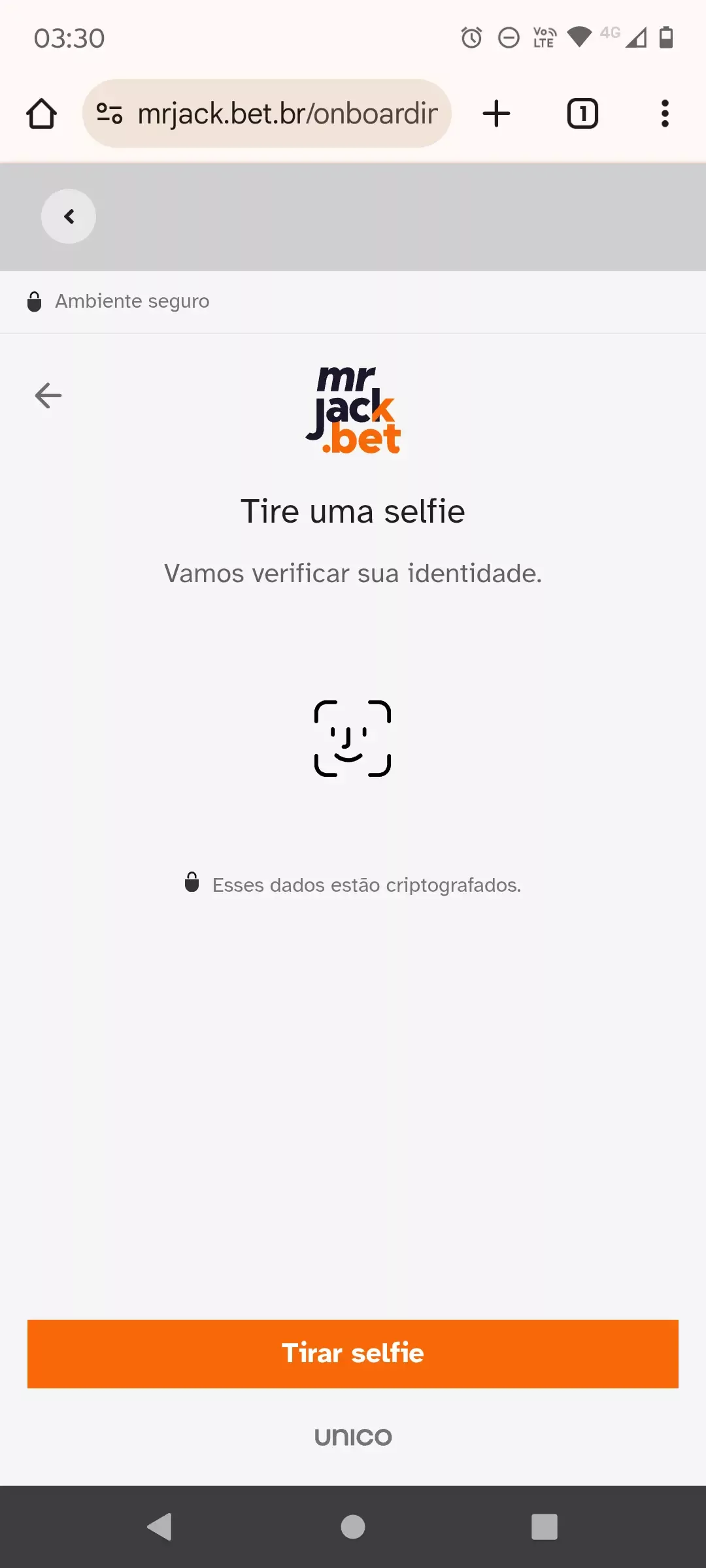 Reconhecimento facial na Mr Jack Bet