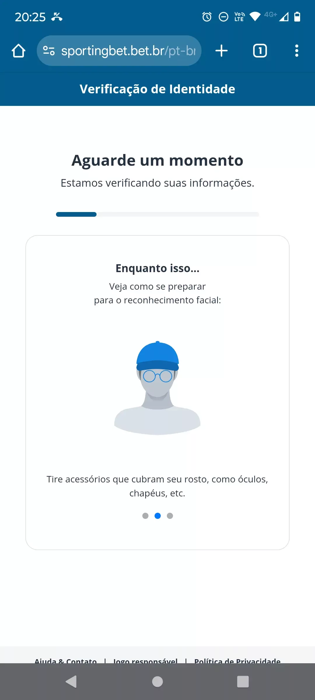 Reconhecimento facial na Sportingbet