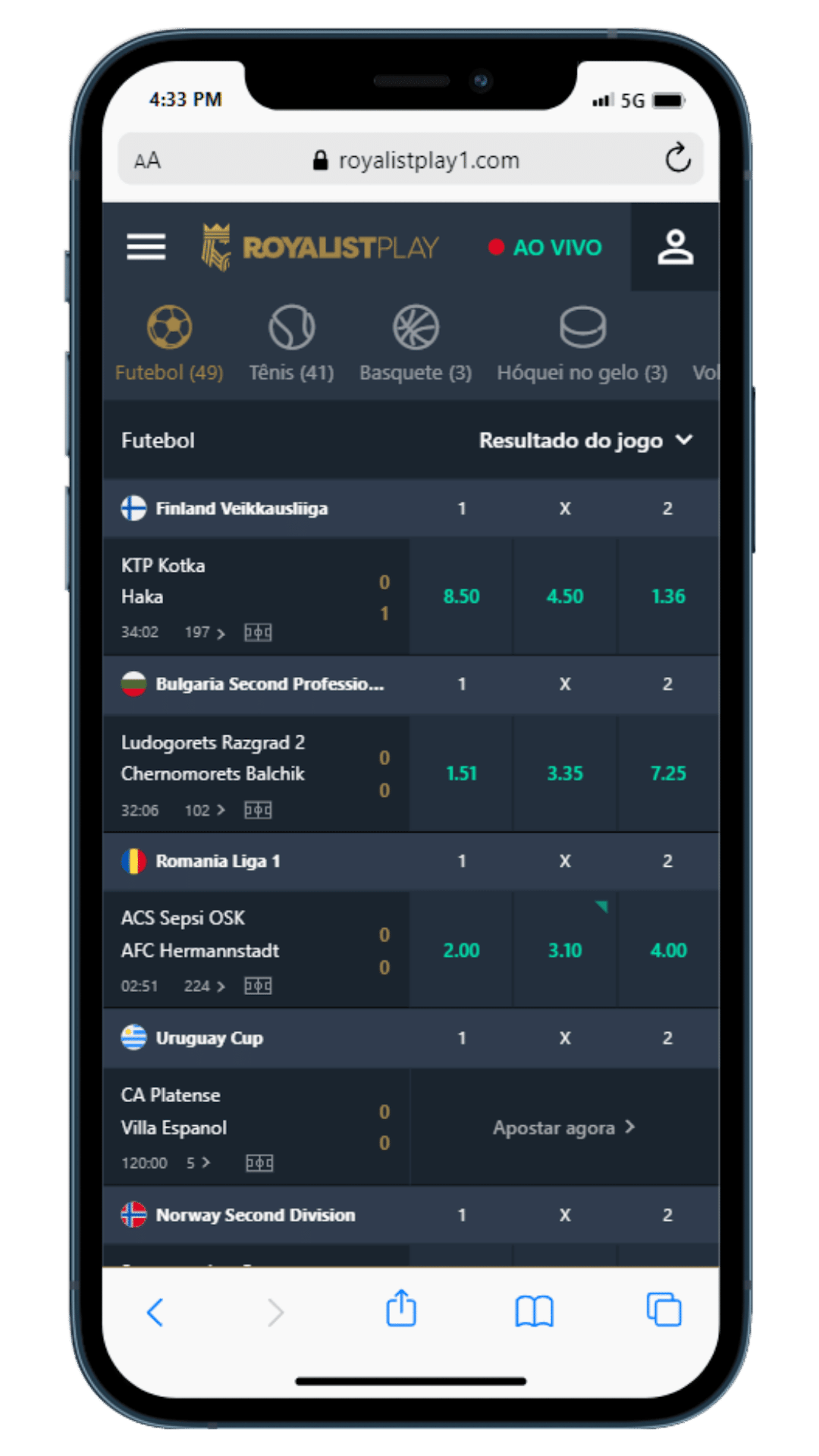 Royalist Play Apostas ao Vivo
