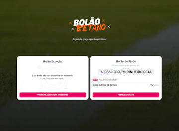 Secao Bolao Betano na plataforma da Betano