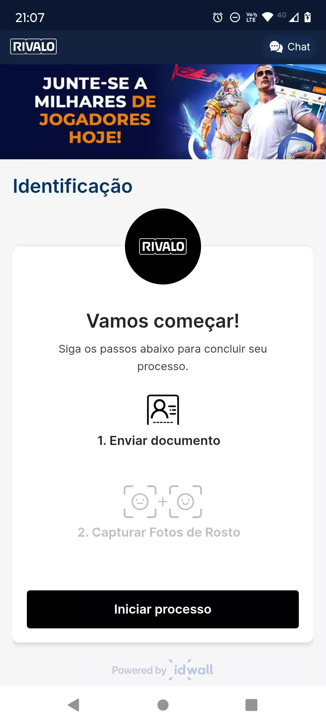 Verificar documentos na Rivalo