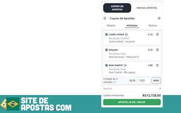 Cupom de aposta multipla da betano