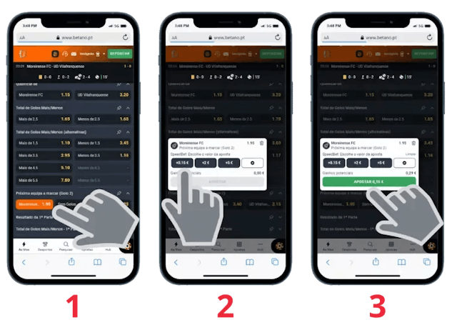 Esquema explicativo do recurso Speedbet Betano