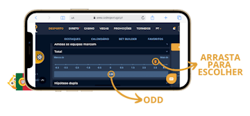 Exemplo funcionalidade de apostas no Casino Portugal