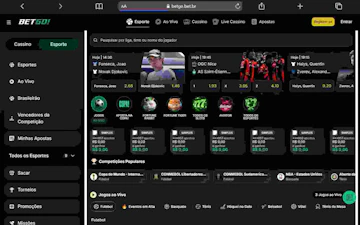 Homepage desktop da Bet Go