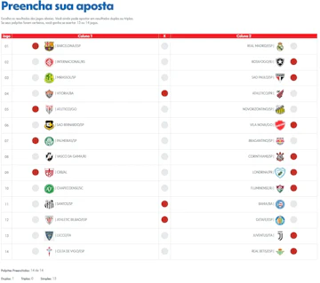 Loteca online exemplo bilhete