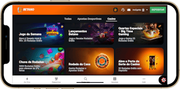 Mockup de smartphone a mostrar casino betano
