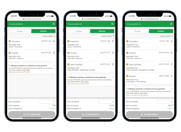 Mockups de smartphones que mostram como funcionam as opti odds da ESC Online