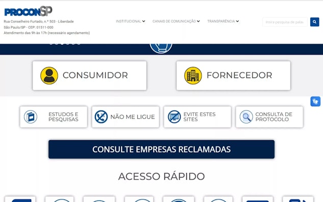 Portal online PROCON SP