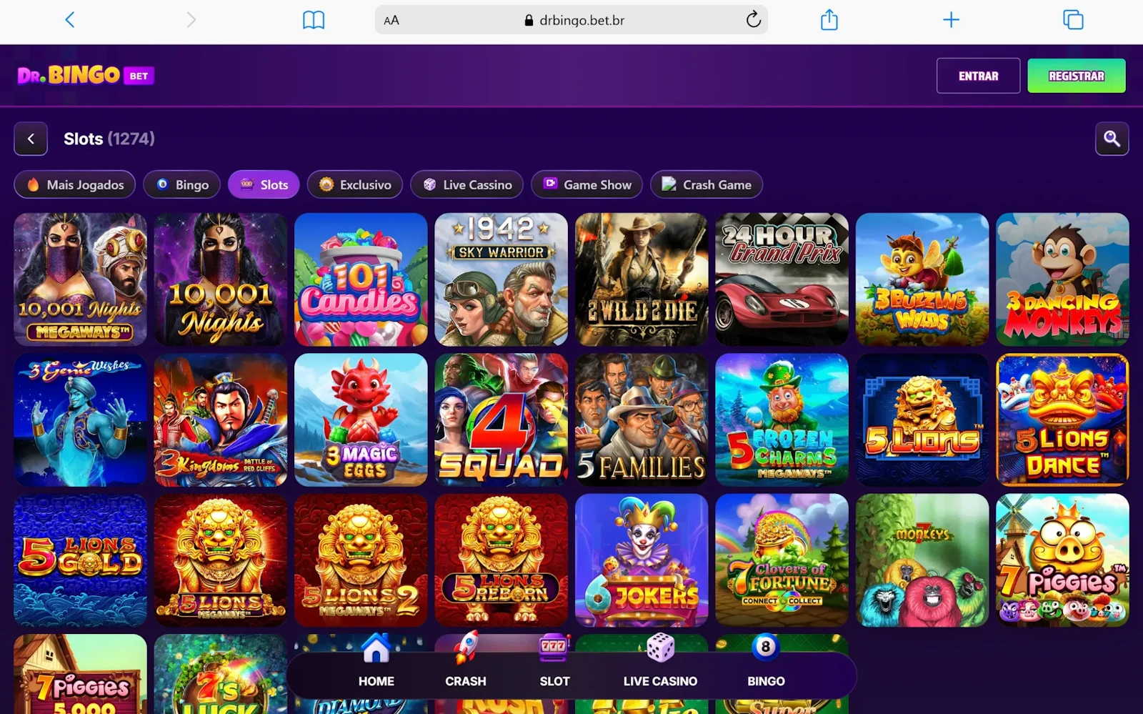 Slots no site Dr Bingo