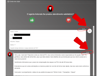 Teste de tempo de resposta do chat ao vivo