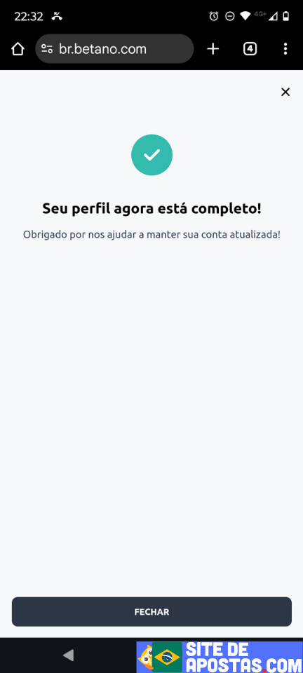 Verificação de conta Betano passo 15