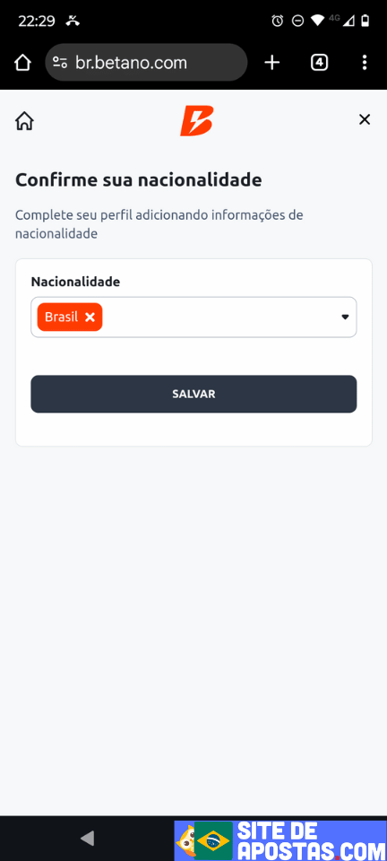 Verificação de conta Betano passo 4