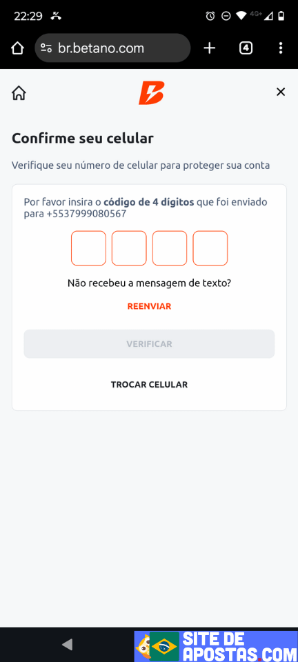 Verificação de conta Betano passo 6